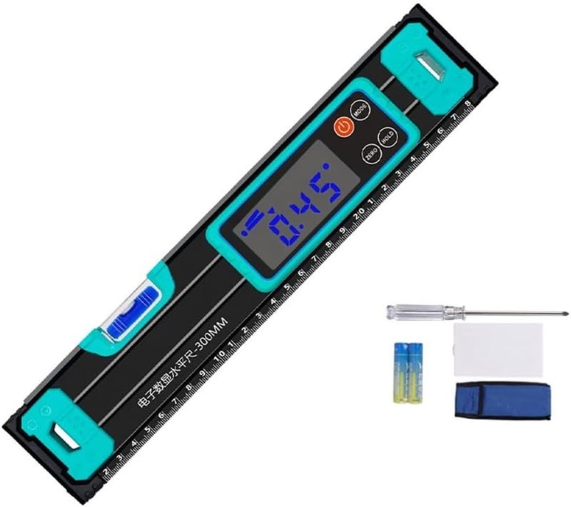 300 مم أداة قياس مغناطيسية مع مستوى إضاءة خلفية LED خضراء ومقياس - Image 2