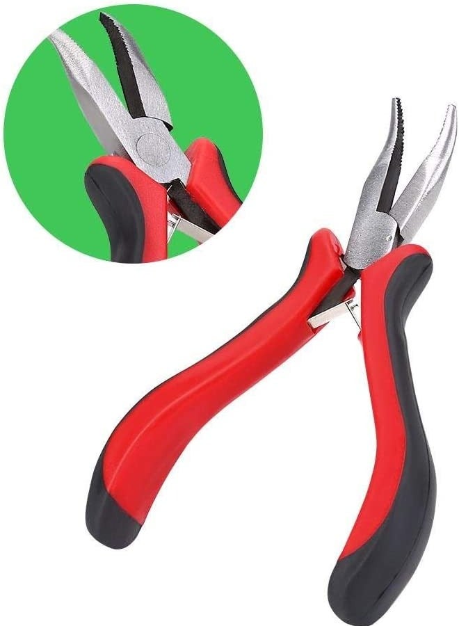 إستيل عدة وصلات شعر مستعار مجموعة كماشة رأس حلقي مع 500 قطعة ملحقات إطالة الشعر من حلقات صغيرة (أسود) - Image 3