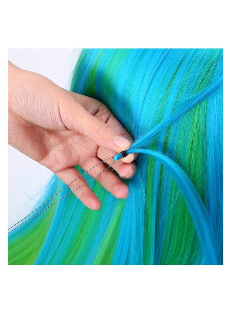 إستيل عدة وصلات شعر مستعار مجموعة كماشة رأس حلقي مع 500 قطعة ملحقات إطالة الشعر من حلقات صغيرة (أسود) - Image 2