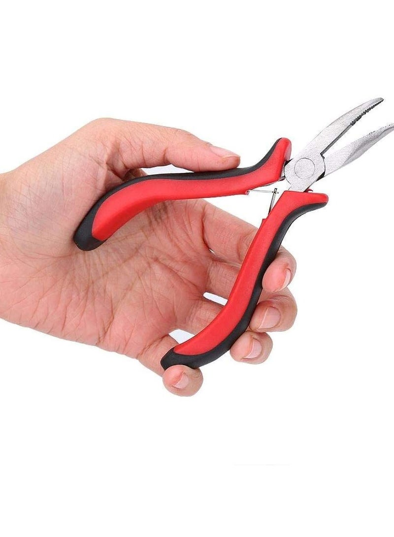 إستيل عدة وصلات شعر مستعار مجموعة كماشة رأس حلقي مع 500 قطعة ملحقات إطالة الشعر من حلقات صغيرة (أسود) - Image 4