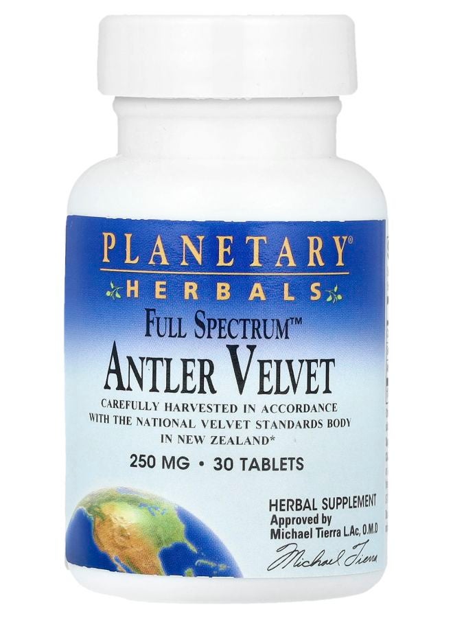 PLANETARY HERBALS فول سبيكتروم™ غلاف قرون الغزال 500 ملغ 30 قرص (250 ملغ لكل قرص) - Image 1