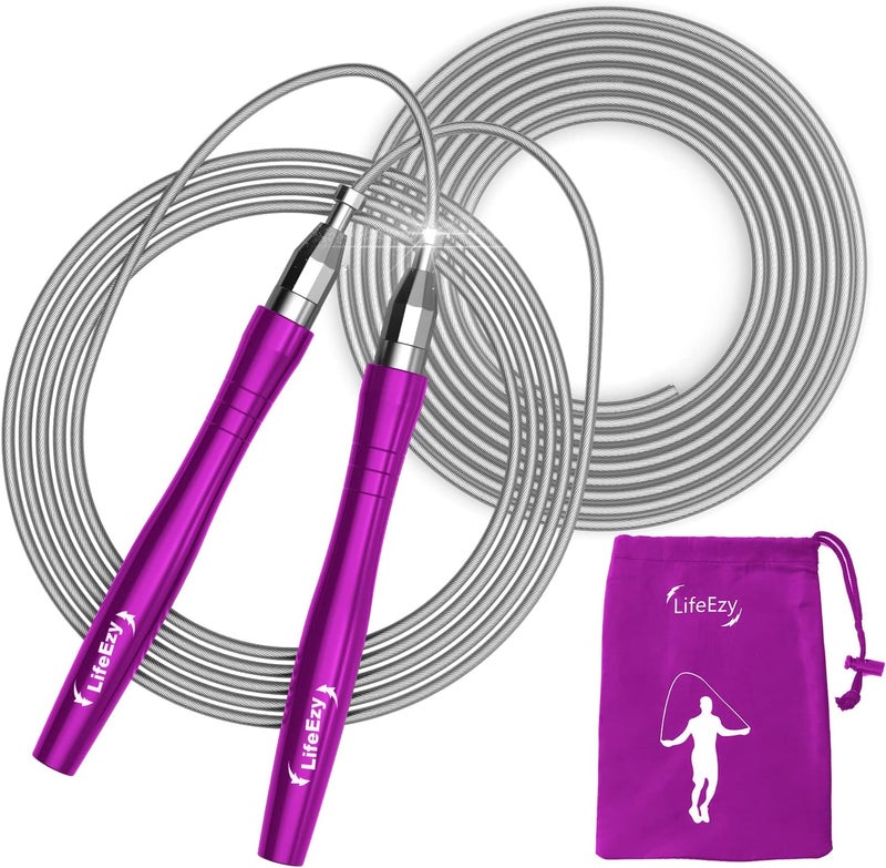 LIFEEZY Jump Rope, High Speed Weighted Jump Rope - Premium Quality Tangle-Free - Self-Locking Screw-Free Design - Jump Ropes for Fitness - Skipping Rope for Workout Fitness, Crossfit & Home Exercises - Image 1