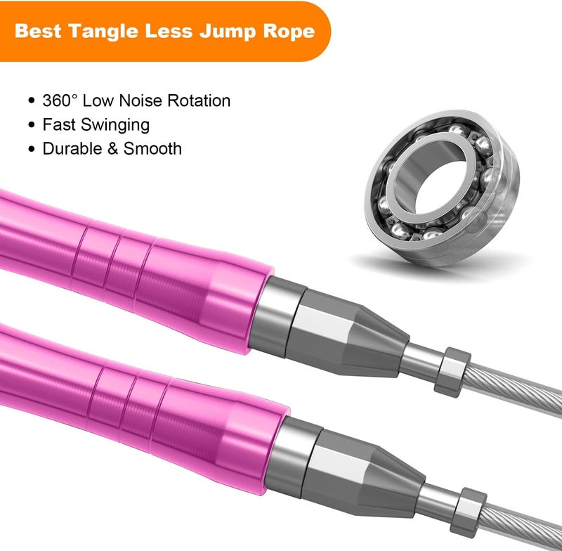 LIFEEZY Jump Rope, High Speed Weighted Jump Rope - Premium Quality Tangle-Free - Self-Locking Screw-Free Design - Jump Ropes for Fitness - Skipping Rope for Workout Fitness, Crossfit & Home Exercises - Image 3