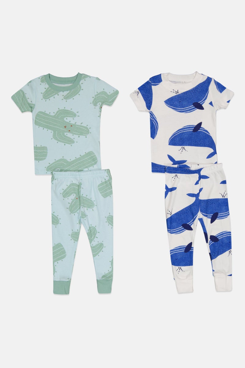 carter's طقم قصير الأكمام 4 قطع للأولاد، أبيض - Image 2