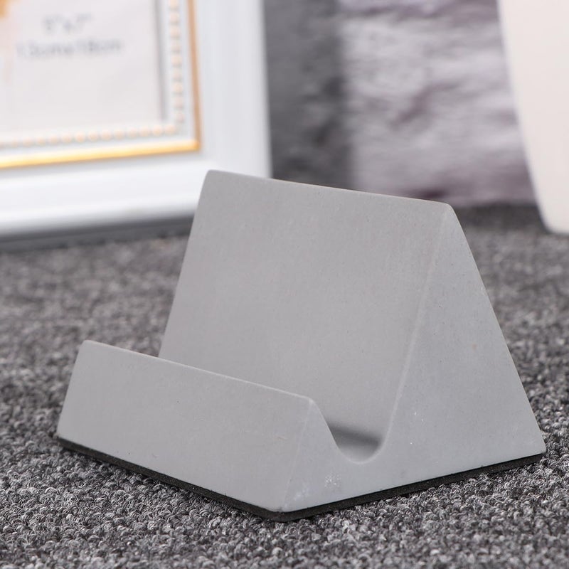 FUOYLOO Concrete Desktop Phone Stand Tablet Holder Grey Sleek Phone Bracket Support Office and Home Use Base - Image 3