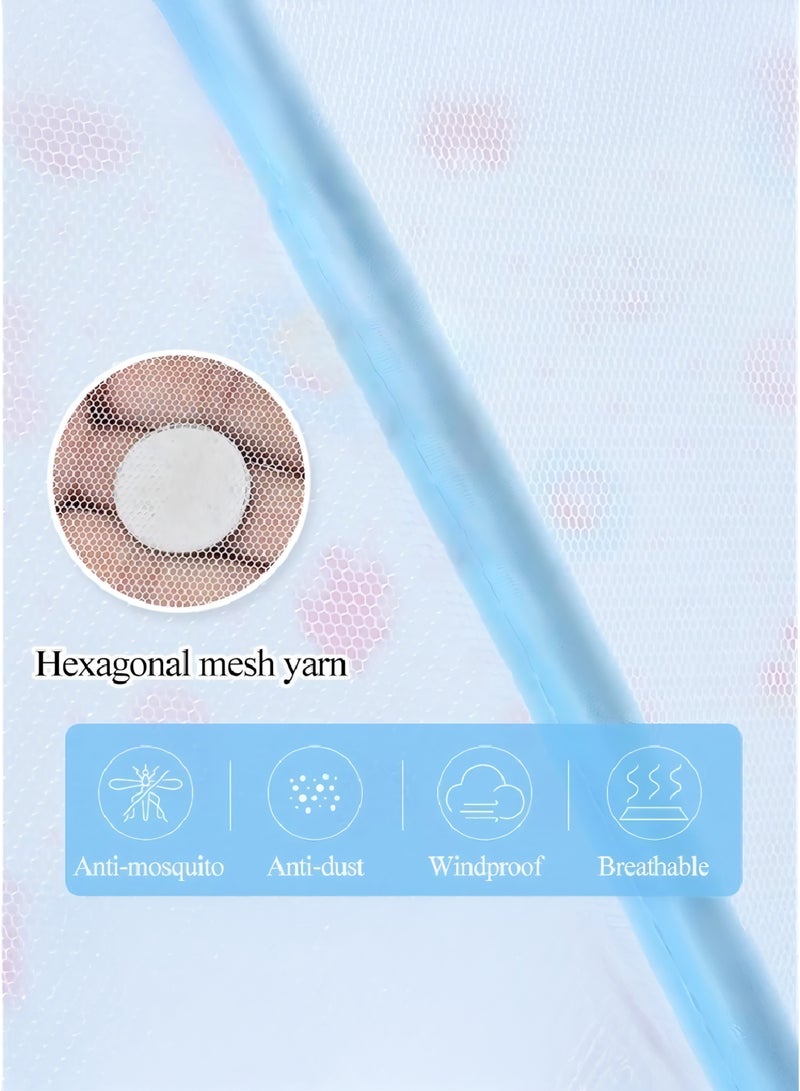 توشيونيكس خيمة ناموسية قابلة للطي للأطفال - 190 × 135 × 80 سم - مظلة سرير Machardoni محمولة مزدوجة الحجم بدون قاع مع شبكة سداسية قابلة للغسل ومقاومة للبعوض وإطار أنبوب من الألياف الزجاجية للأطفال حديثي الولادة والرضع والأطفال، مثالية للاستخدام في المنزل والسفر والتخييم ومساكن المدارس والاستخدام الداخلي والخارجي. - Image 2