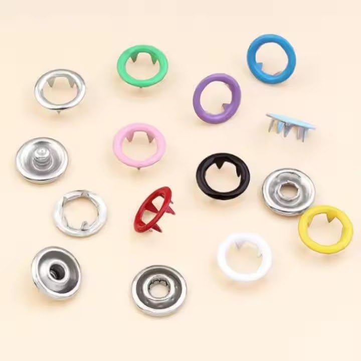 Kunji Snaps Buttons Fasteners Kit Tool for Sewing and Crafting Metal Prong Hollow Snaps and Solid Snaps Buttons with Fastener Pliers Press Tool Kit - Image 3