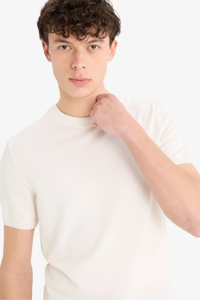 DeFacto Standard Fit Crew Neck Knitwear Short Sleeve T-Shirt
