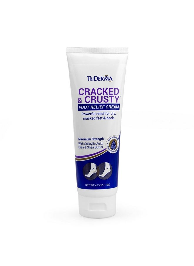 TriDerma - Cracked & Crusty™ Healthy Foot Cream Moisturizes Softens And Heals Dry Feet Cracked Heels And Dry Elbows With Salicylic Acid Urea Shea Butter Ap4 Aloe And Vitamins 4.2 Ounces - Image 1