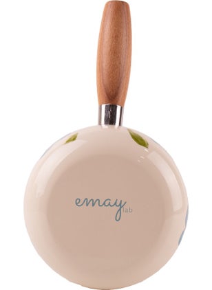 Emaylab Bloom Wooden Handle Enamel Sauce Pan 16CM 1.3 Liters (Suitable for All Stoves Including Induction)  - Image 3