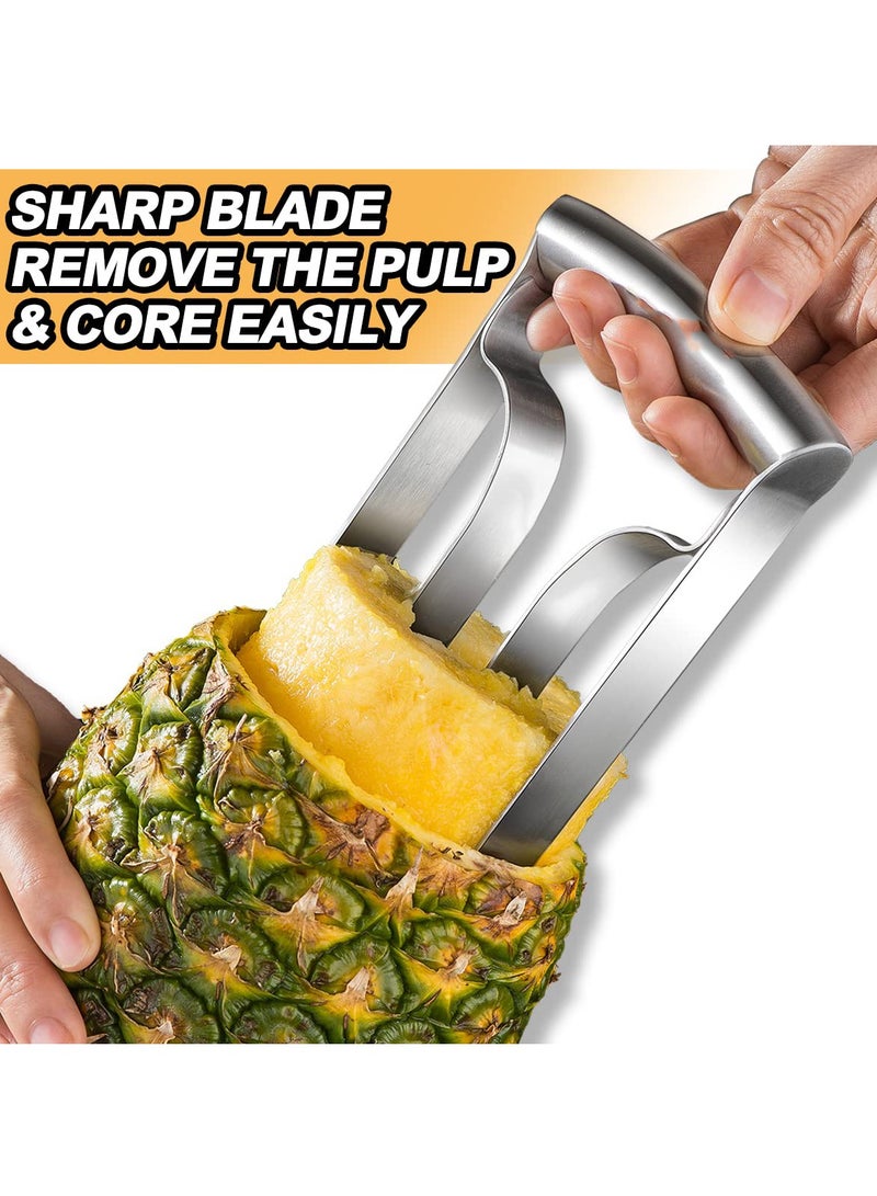 SYOSI مخروط أناناس، مخروط أناناس من الفولاذ المقاوم للصدأ، معزز، شفرة سميكة مقشرة، قاطع أناناس ذو جودة ممتازة، أداة تقطيع الفاكهة، مخروط أناناس سريع جدًا، أداة مطبخ سهلة - Image 2