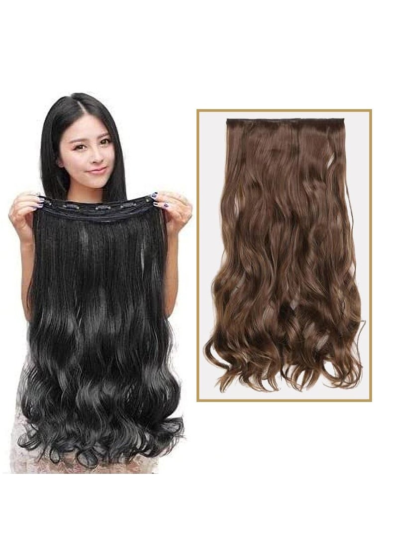 إستيل وصلات شعر مموجة بطول قطعة واحدة كاملة الرأس مع 5 مشابك مناسبة للنساء والفتيات تموج الجسم رقم 8 - Image 1