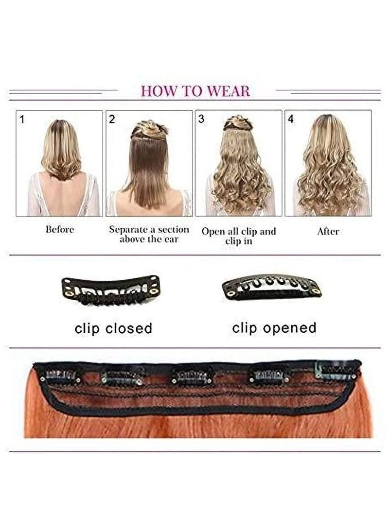 إستيل وصلات شعر مموجة بطول قطعة واحدة كاملة الرأس مع 5 مشابك مناسبة للنساء والفتيات تموج الجسم رقم 8 - Image 5