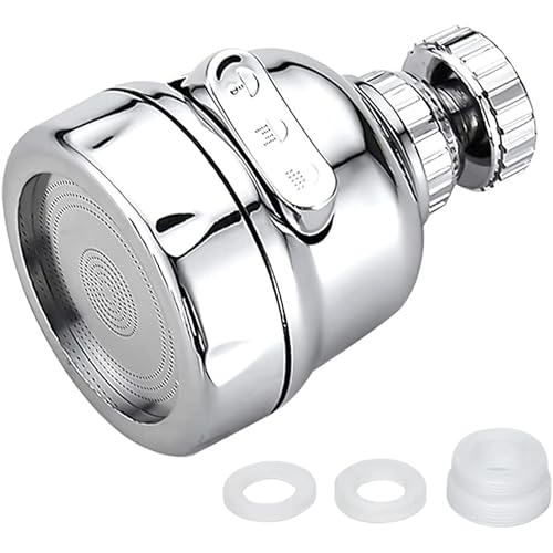 ARQIVO® 360 Degree Swivel Faucet Tap Aerator - Adjustable 3 Mode Water Saving ABS Plastic Splash Proof Nozzle Filter for Bathroom Kitchen (Short) - Image 1
