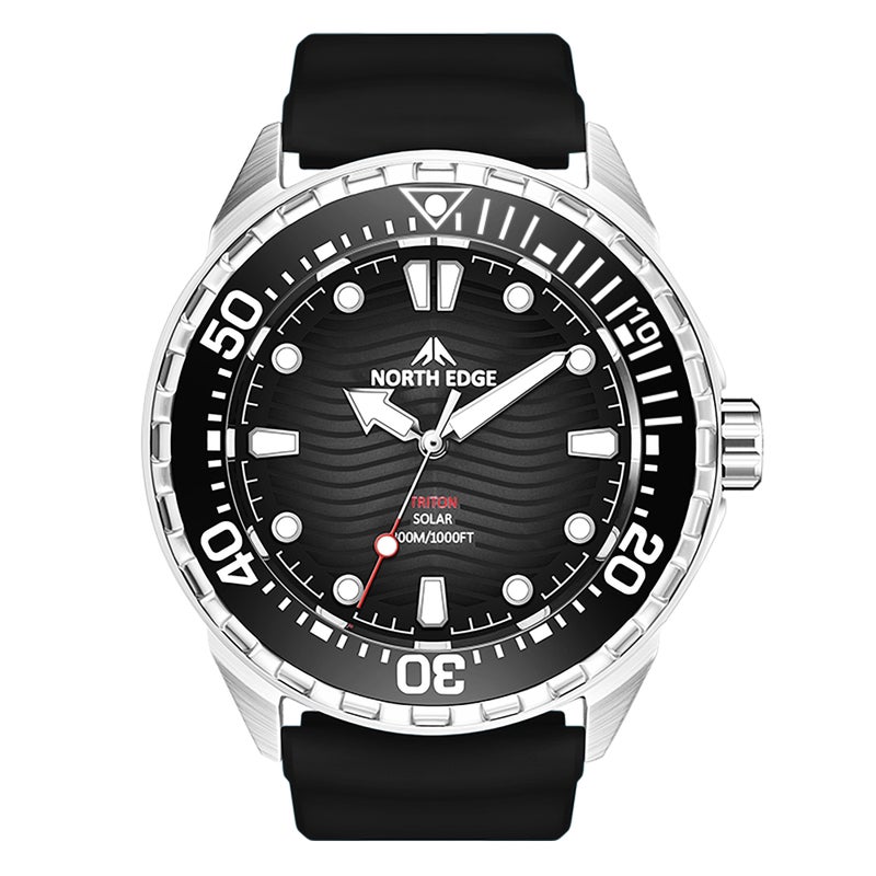 Stainless Steel Diving Watch Solar-Powered Quartz Watch - Image 1