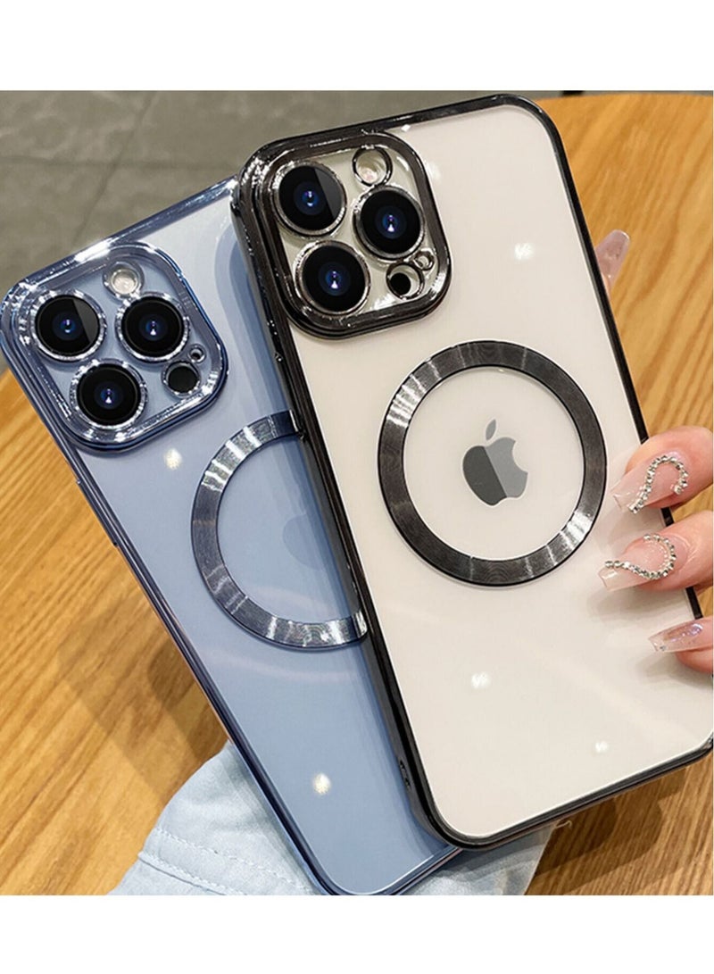 إلترازون 2pack For iPhone 14 Pro Max Clear Case Slim Plating MagSafe Magnetic Cover - Image 1