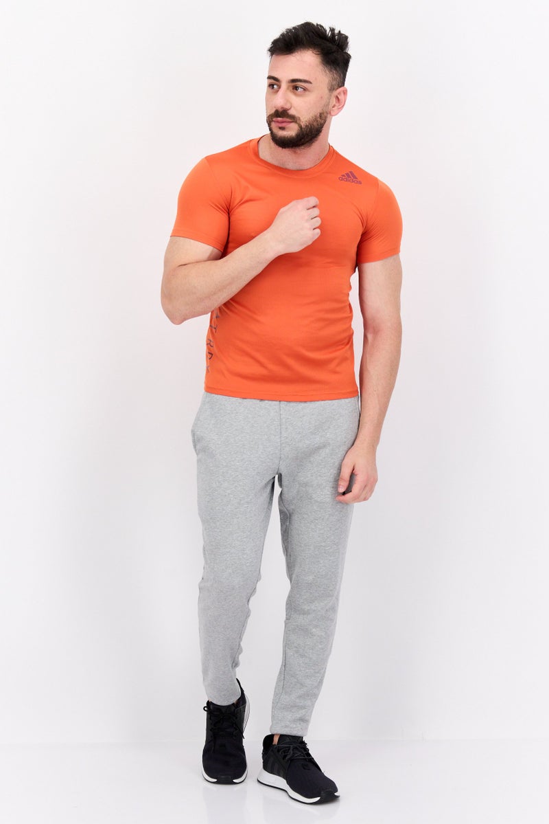 Adidas Men Sportwear Fit Brand Logo Short Sleeve Training Jersey, Orange  - Image 2