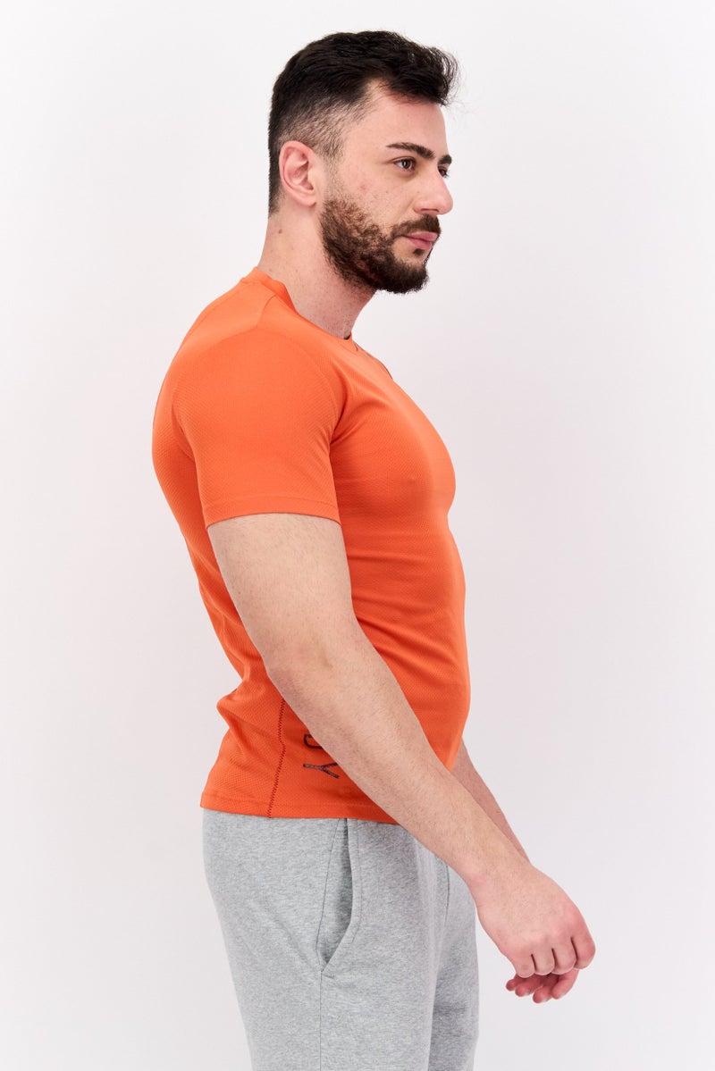 Adidas Men Sportwear Fit Brand Logo Short Sleeve Training Jersey, Orange  - Image 3