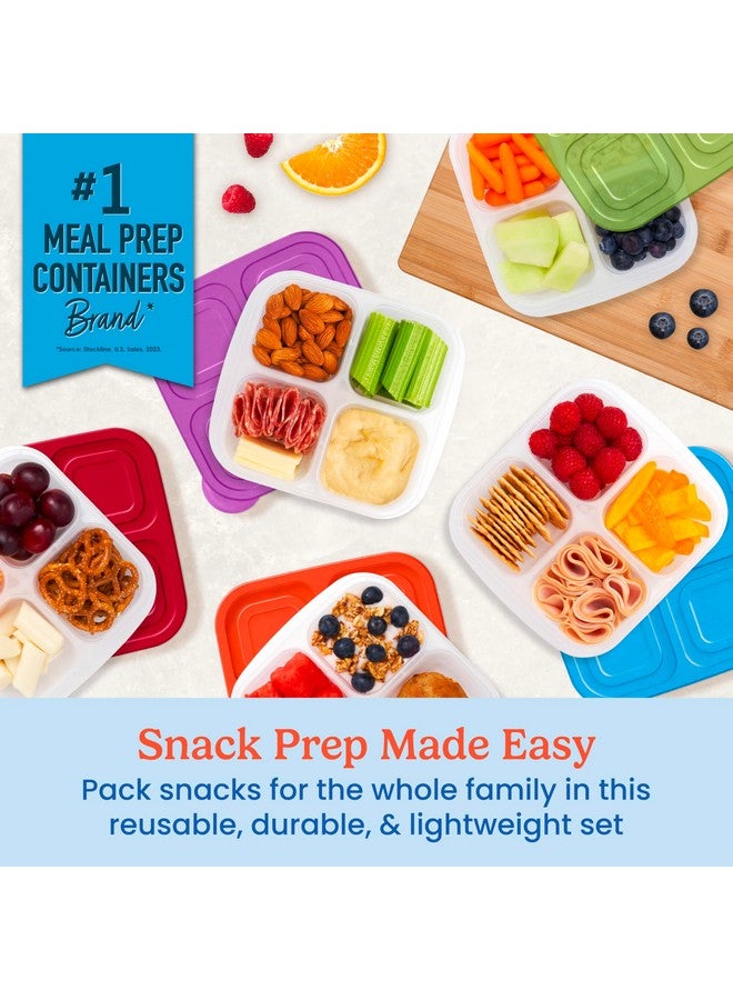Bentgo Easyboxes 4-Compartment Snack Containers - 20-Piece Set with 10 Trays & 10 Custom-Fit Lids to Seal in Freshness - Reusable Food Storage & Meal Prep Bento BPA-Free Containers (Classic) - Image 2