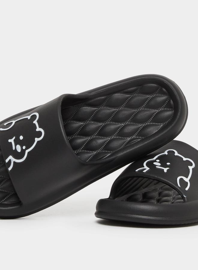 Styli Bear Print Slip On Slides - Image 3