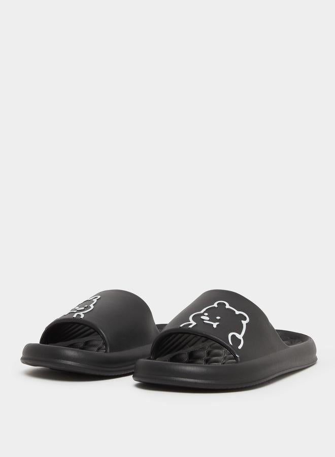 Styli Bear Print Slip On Slides - Image 2