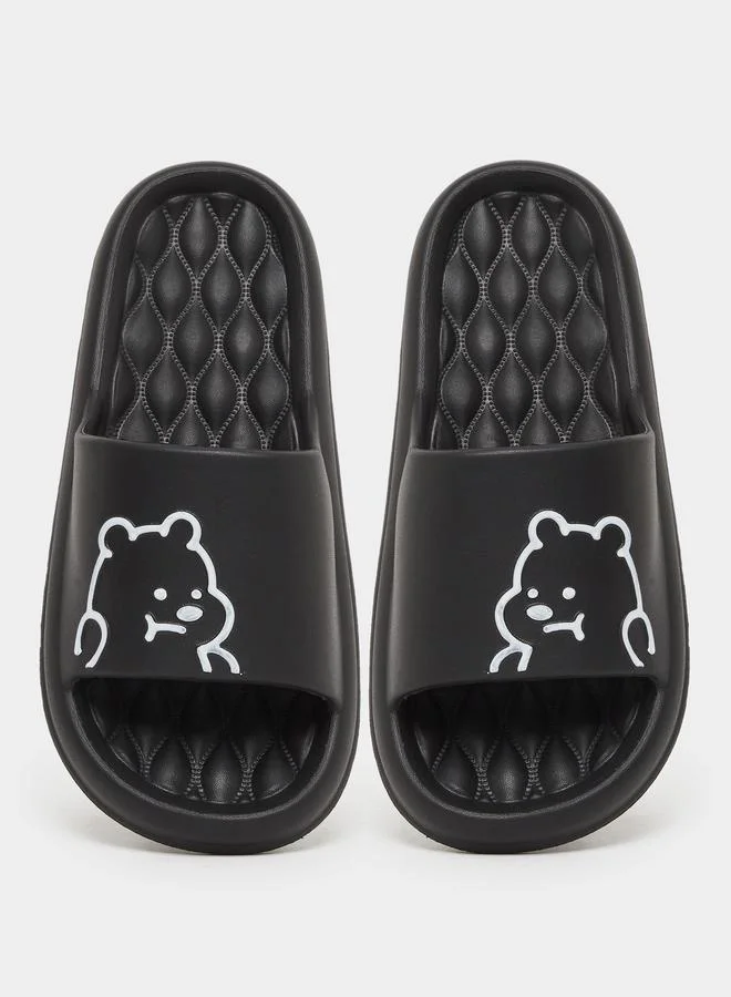Styli Styli Bear Print Slip On Slides