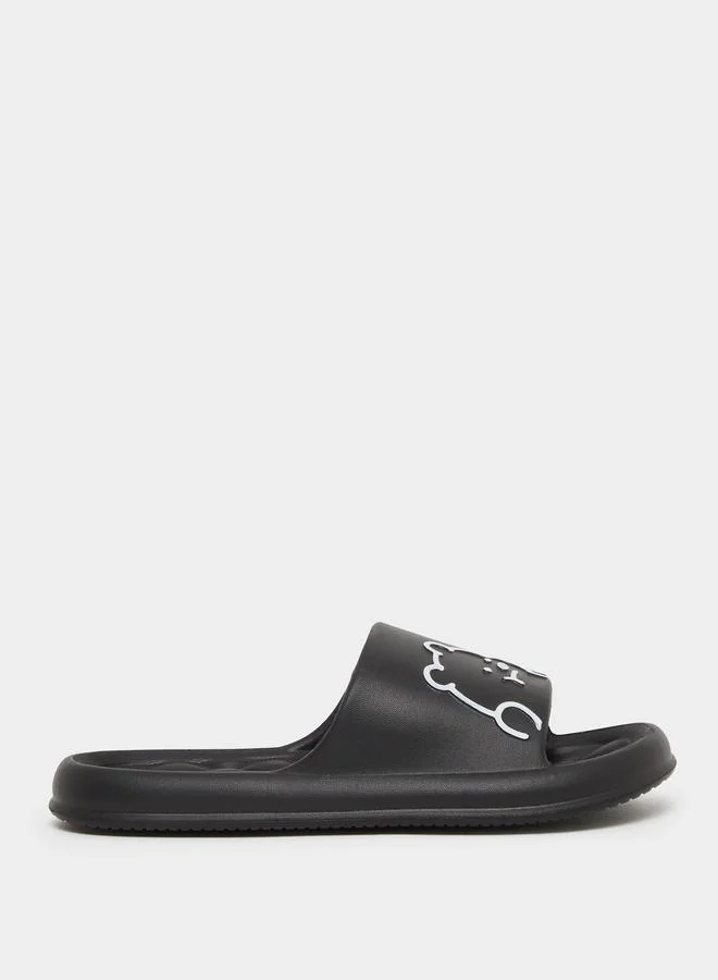 ستايلي Styli Bear Print Slip On Slides