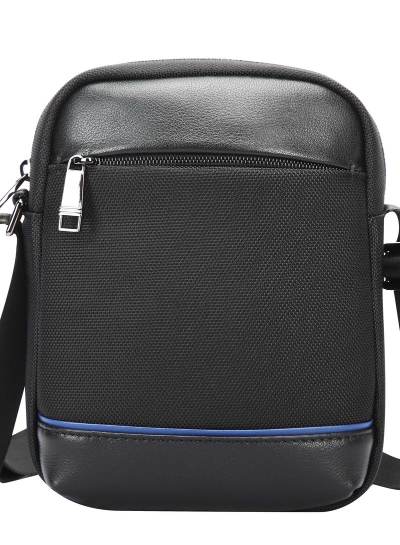 Bopai Unisex Premium Side Sling Bag Water Resistant Synthetic Leather Crossbody Bag for Travel Office Business, BO-SL921, Black - Image 3