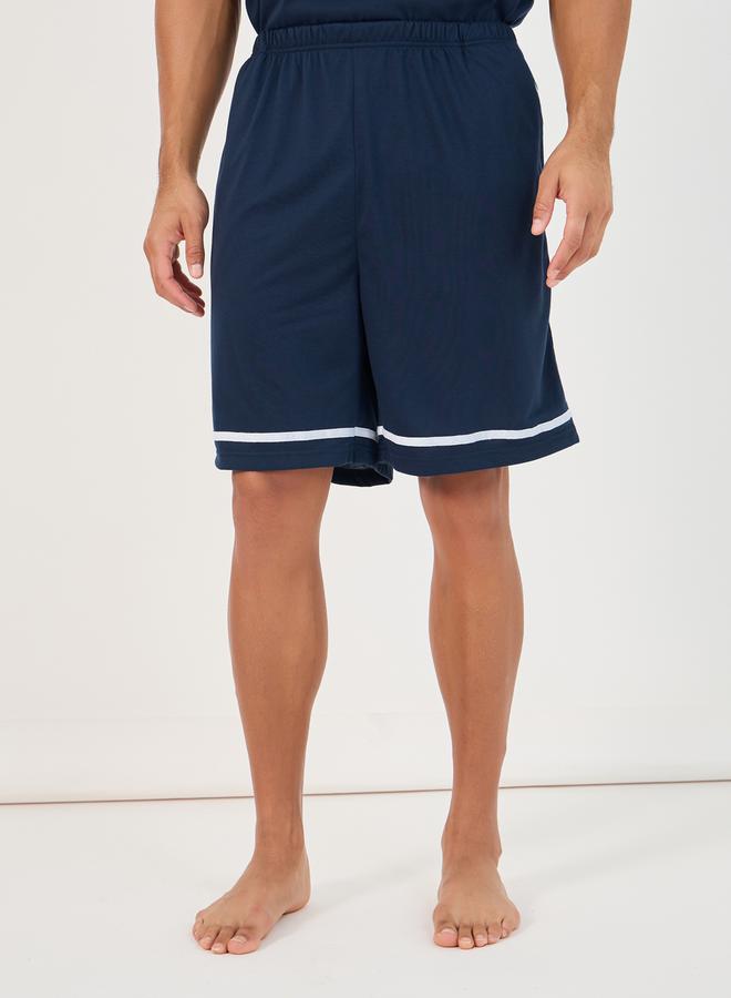 Styli Contrast Tape Short Sleeve T-Shirt and Shorts Set  - Image 4