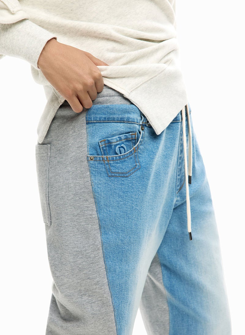 DESIGUAL Jogger-Style Denim Trousers With Elasticated Waistband - Image 3