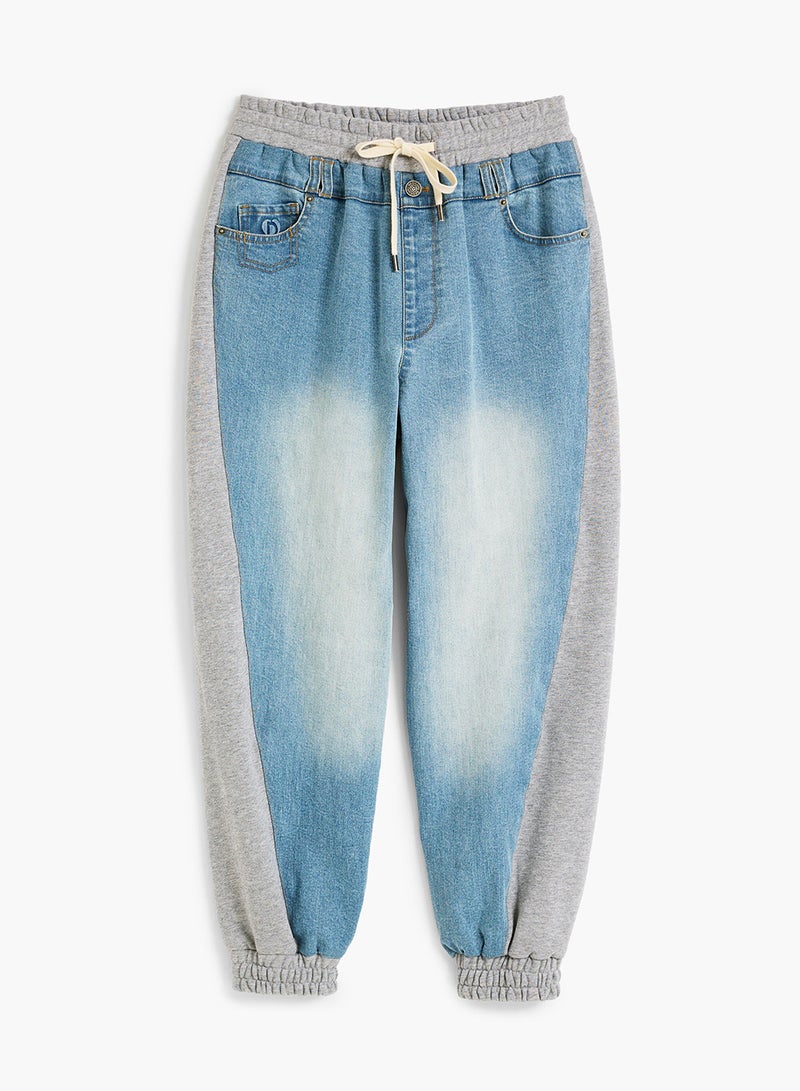 DESIGUAL Jogger-Style Denim Trousers With Elasticated Waistband - Image 5