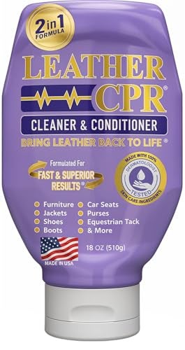 Leather CPR Cleaner  Conditioner 18oz  Cleans Conditions Restores  Protects Leather Furniture Handbags Car Seats Interior Jackets Boots Purses Shoes Couch Saddles Tack  More - Image 1