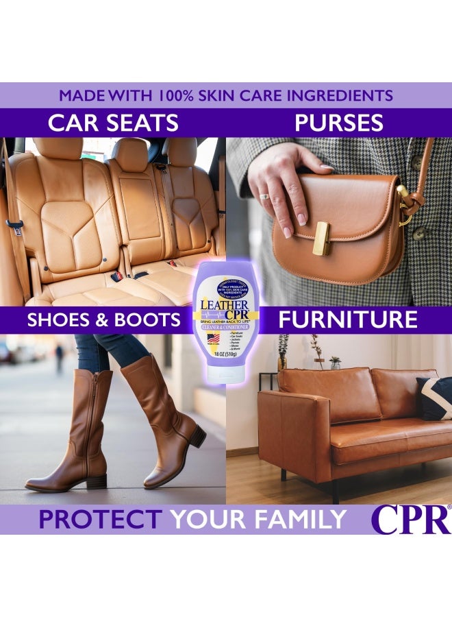 Leather CPR Cleaner  Conditioner 18oz  Cleans Conditions Restores  Protects Leather Furniture Handbags Car Seats Interior Jackets Boots Purses Shoes Couch Saddles Tack  More - Image 2