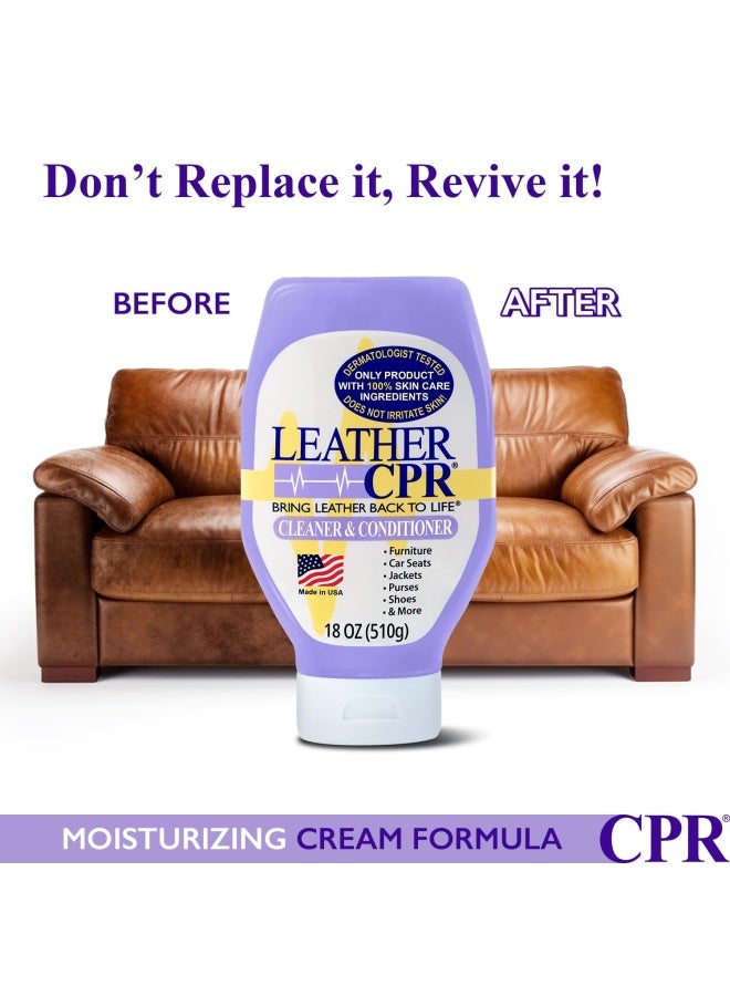 Leather CPR Cleaner  Conditioner 18oz  Cleans Conditions Restores  Protects Leather Furniture Handbags Car Seats Interior Jackets Boots Purses Shoes Couch Saddles Tack  More - Image 4