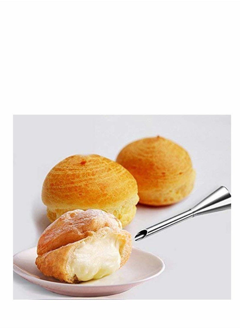 SYOSI - 4Pcs Cream Icing Piping Nozzle Tip Stainless Steel Long Puff Nozzle Tip Decorating Tool - Image 1