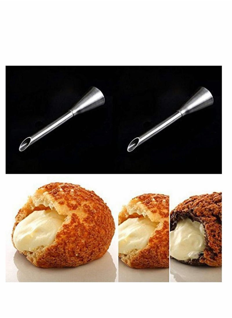 SYOSI - 4Pcs Cream Icing Piping Nozzle Tip Stainless Steel Long Puff Nozzle Tip Decorating Tool - Image 1