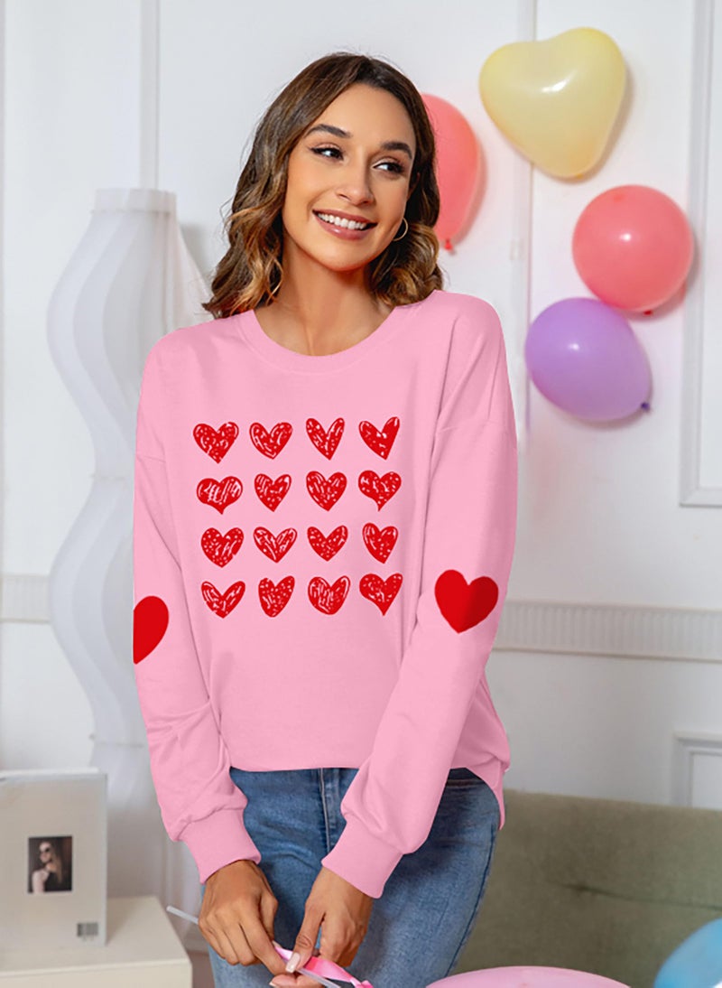 CAZYCHILD Valentines Day Shirt for Women: Love Heart Graphic Long Sleeve Valentine Pullover Tops Casual Valentines Gifts - Image 3