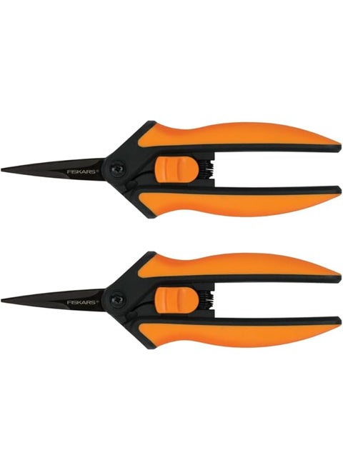 399241 1002 Micro Tip Pruning Snips Non Stick Blades 2 Count Orange