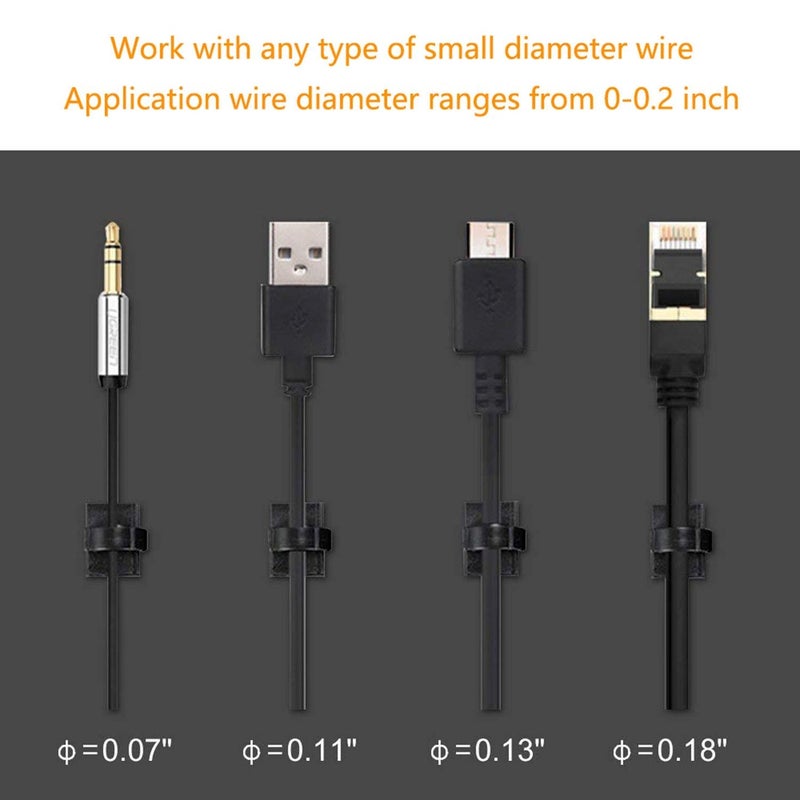 SAISN Adhesive Clips Strong Wire Holders 100 Pack Self-Adhesive Wire Clip Cable Cord Desk Management for Office Home and Car - Image 3