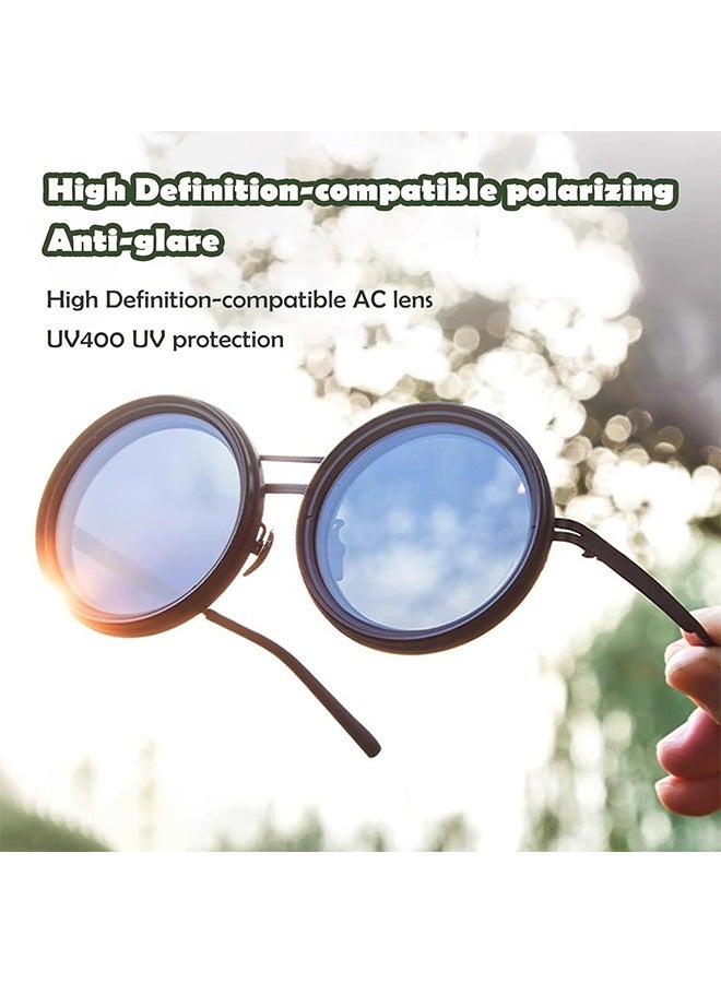Adjustable Tint Polarized Round Sunglasses for Men – 1-9 Gear ND Filter Eyewear for Outdoor, Travel & Daily Wear