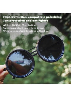 DAREU Adjustable Tint Polarized Round Sunglasses for Men – 1-9 Gear ND Filter Eyewear for Outdoor, Travel & Daily Wear  - Image 3