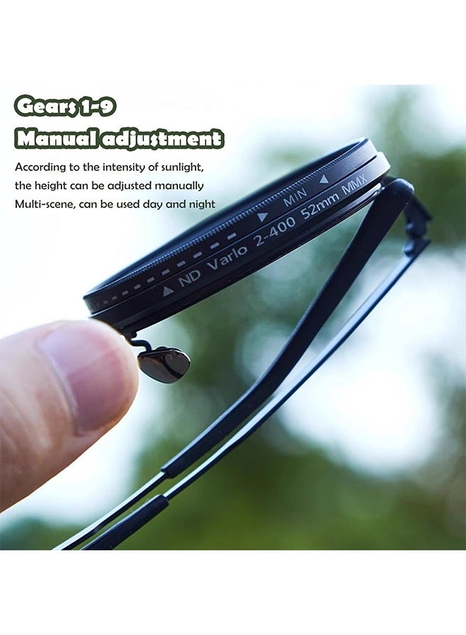 Adjustable Tint Polarized Round Sunglasses for Men – 1-9 Gear ND Filter Eyewear for Outdoor, Travel & Daily Wear