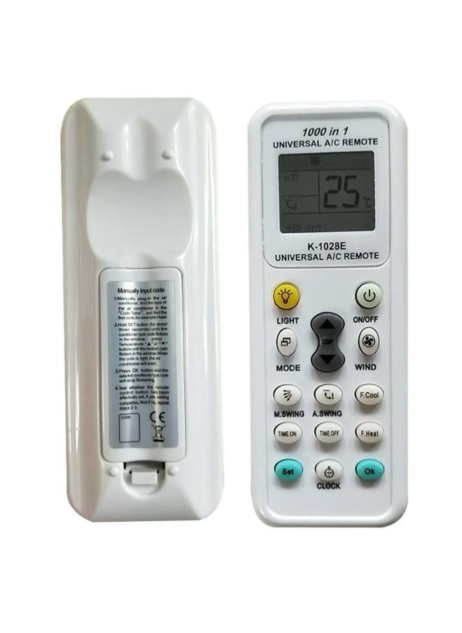 Universal Air Conditioner Remote Control – Compatible with 1000+ Brands (Daikin, Hitachi, LG, Carrier, Sharp, Gree, Samsung, Toshiba & More!) | Long-Range 10m, Large LCD, Timer & Night Light