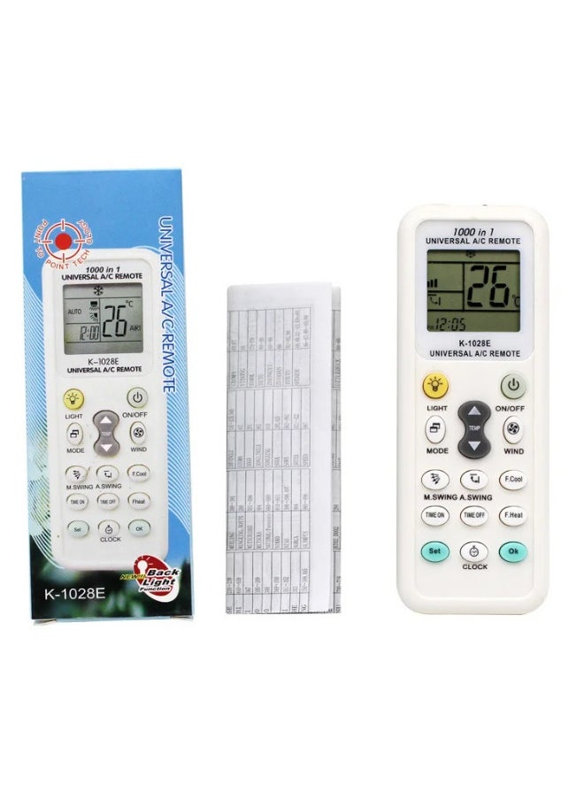 Universal Air Conditioner Remote Control – Compatible with 1000+ Brands (Daikin, Hitachi, LG, Carrier, Sharp, Gree, Samsung, Toshiba & More!) | Long-Range 10m, Large LCD, Timer & Night Light