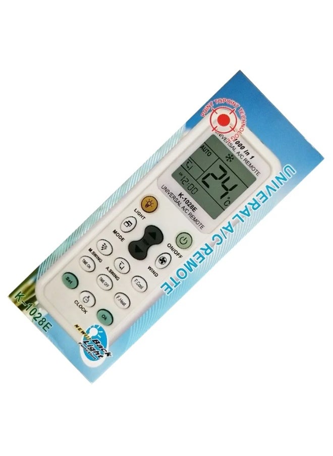 Universal Air Conditioner Remote Control – Compatible with 1000+ Brands (Daikin, Hitachi, LG, Carrier, Sharp, Gree, Samsung, Toshiba & More!) | Long-Range 10m, Large LCD, Timer & Night Light