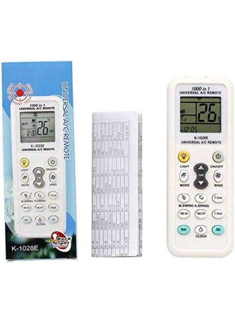 Universal Air Conditioner Remote Control – Compatible with 1000+ Brands (Daikin, Hitachi, LG, Carrier, Sharp, Gree, Samsung, Toshiba & More!) | Long-Range 10m, Large LCD, Timer & Night Light
