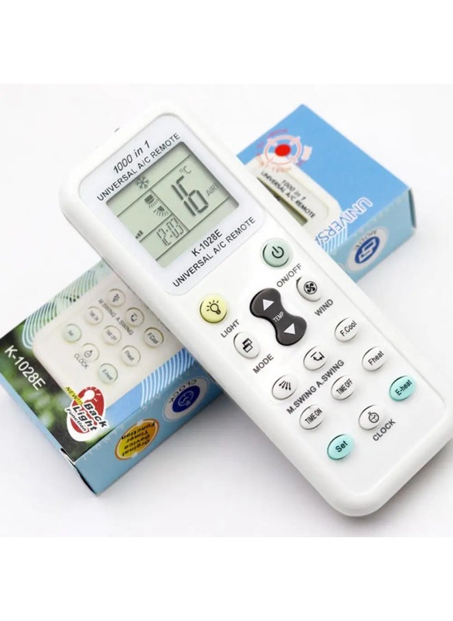 Universal Air Conditioner Remote Control – Compatible with 1000+ Brands (Daikin, Hitachi, LG, Carrier, Sharp, Gree, Samsung, Toshiba & More!) | Long-Range 10m, Large LCD, Timer & Night Light