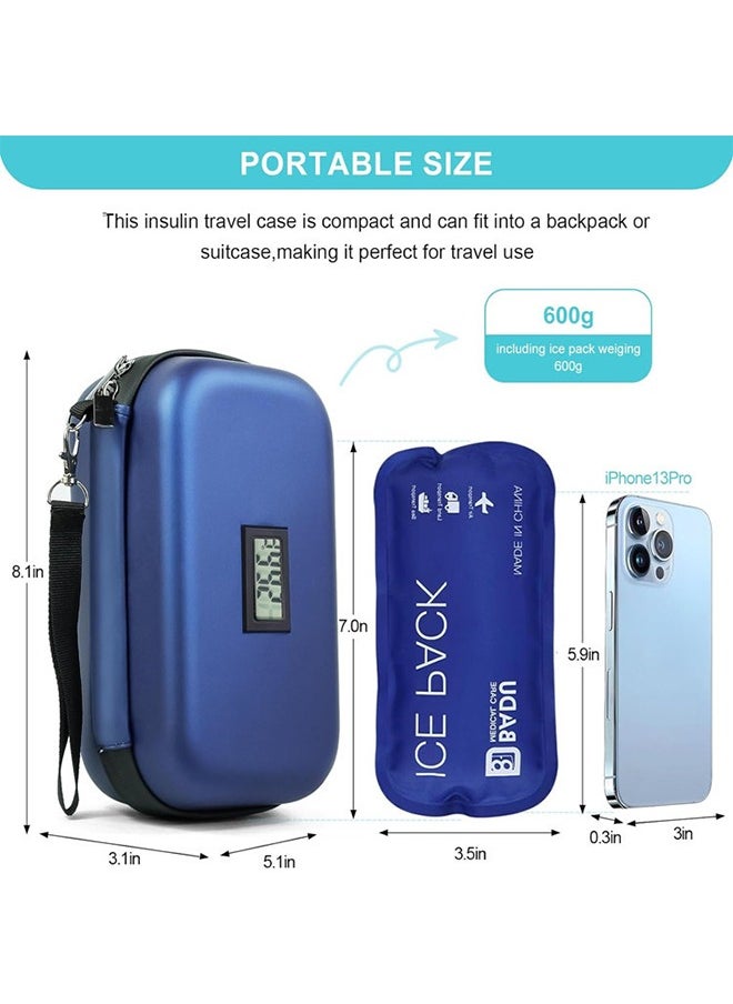 Bukela 24h Insulin Cooler Travel Case with Thermometer TSA Approved Refrigerated Medicine Cooler for Travel with Thermometer Temperature Display Diabetic Travel Case Bag with 2 Ice Packs for Daily Life Trip  - Image 2