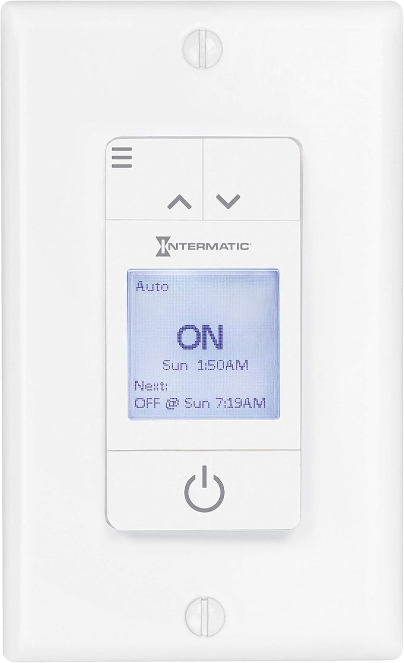 ST700W Ascend 7-Day in-Wall Programmable Timer - Automatic Astronomic Control, Intuitive Setup - Modern Sleek Design, Automatic DST Adjustment, Versatile 42-Event Scheduling