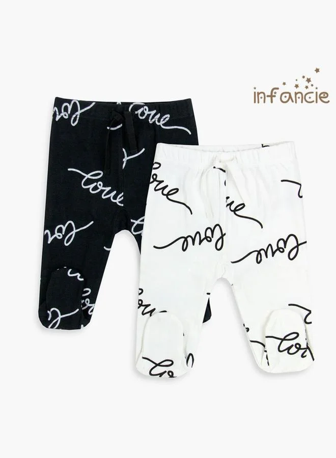 Luna & Lily Pack of 2 - Baby Super Soft Cotton Footed Pants